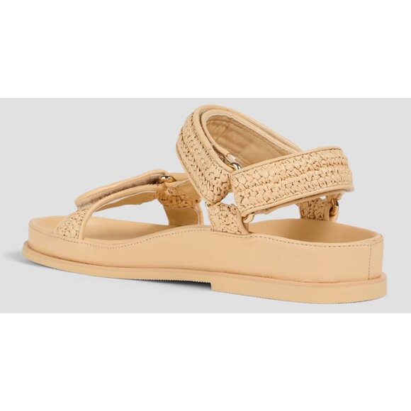 Beige Woven Strap Flat Sandals by Sandro With Velcro Closures size 9 - Picture 3 of 5